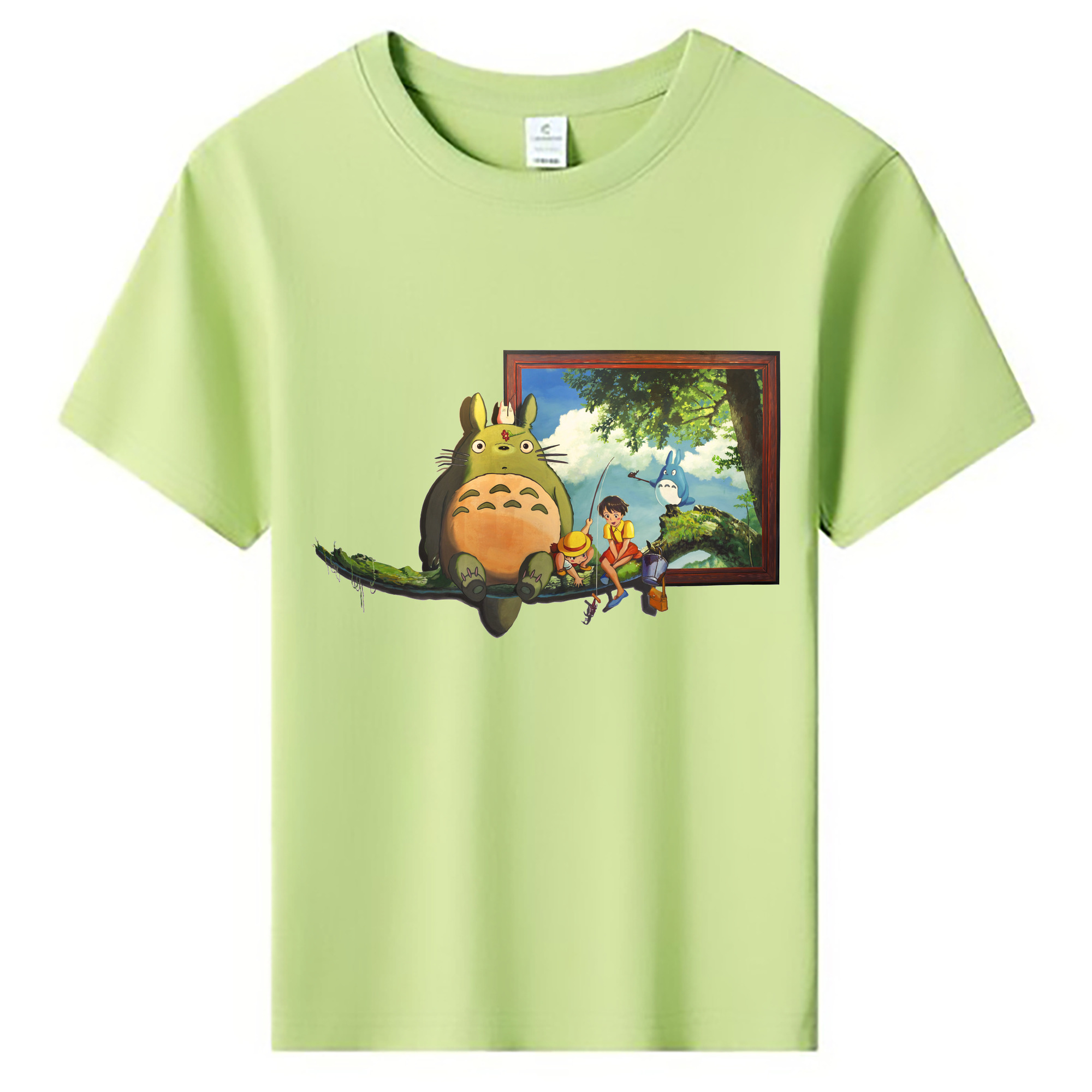 （画像用） となりのトトロ 草壁メイ 草壁サツキ My Neighbor Totoro Satsuki Kusakabe Mei Kusakabe 綿100％キッズTシャツ（フロントプリント）
